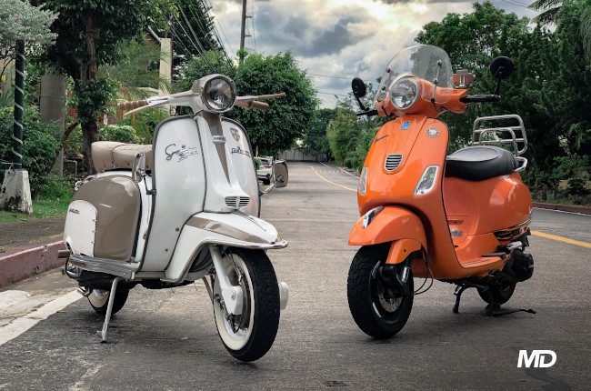 Automatic scooter parked near the beach